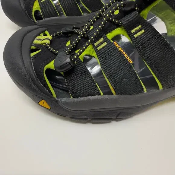 Keen Newport H2 Sandals Big Kids 6 Black Neon Green Hiking Sandals EUC - Picture 6 of 13